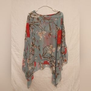 Belle Dame Red and Blue Poncho